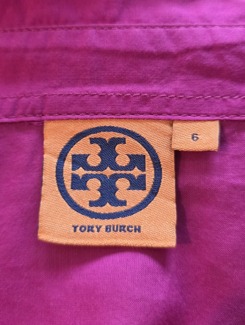 Tory Burch Magenta Brigette Long Sleeve Button-Down Utility Shirt Size 6 - Picture 2 of 9